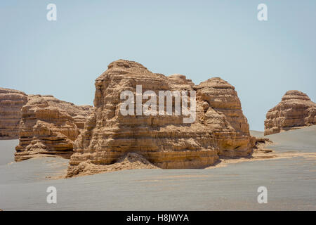 Felsformationen in Dunhuang Yardang nationaler Geopark, Gobi Wüste, China Stockfoto