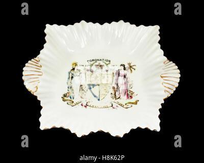 Fine Bone China Krönung Platte von Shelley (spät Folley) zum Gedenken an die Krönung von König George V am 22. Juni 1911 Stockfoto