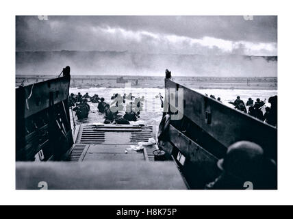 D-DAY UTAH BEACH WW2 Normandy Landungen das Landungsboot Landungsoperationen am 6. Juni 1944 (D-Day genannt) der alliierten Invasion im Nazi-Deutschland besetzte Frankreich in der Normandie Stockfoto