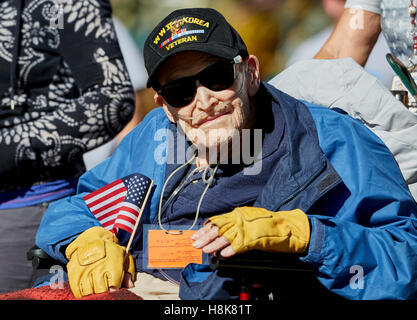 Prescott, AZ, USA - 10. November 2016: Dem zweiten Weltkrieg und Koreakrieg senior Veteran auf der Veterans Day Parade in Prescott, Arizona, USA. Stockfoto