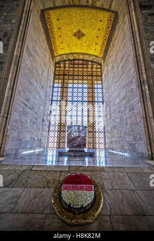 ANKARA, Türkei - 21. Oktober 2016: Wachablösung am Anitkabir in Ankara, Türkei. Mustafa ist Mausoleum von Atatürk Stockfoto