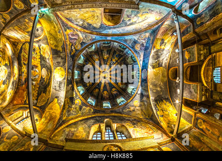 ISTANBUL, Türkei - 13. Oktober 2016: Decke Mosaiken aus der byzantinischen Chora-Kirche in Istanbul, Türkei. Stockfoto