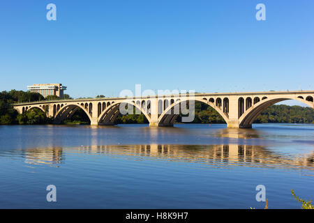 Schlüssel-Brücke über den Potomac River, Washington DC, USA. Stockfoto