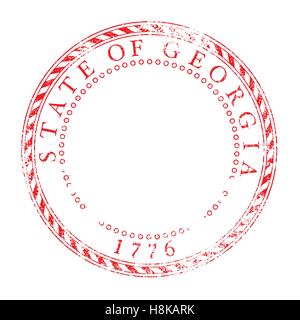 Georgien roter Tinte Stempel auf einem weißen Hintergrund Stock Vektor