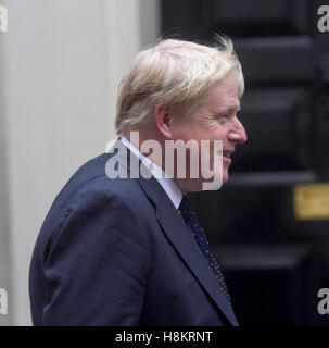 London, UK. 15. November 2016. Außenminister Boris Johnson besucht der wöchentlichen Kabinettssitzung in der Downing Street, nachdem seine Brüssel Gespräche mit EU-Ministern über US-Präsident Donald Trump Sieg Kredit wählen: Amer Ghazzal/Alamy Live-Nachrichten Stockfoto