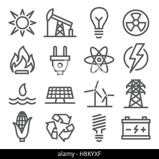 Energie-Linie Symbole Stock Vektor