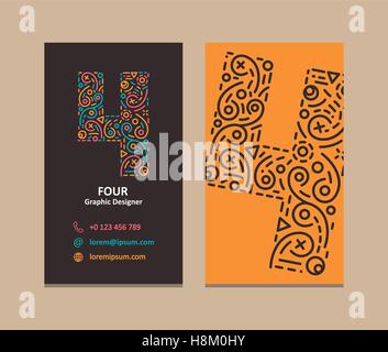 4 Anzahl Logo Corporate Business Card. Vektor-Design. Stock Vektor