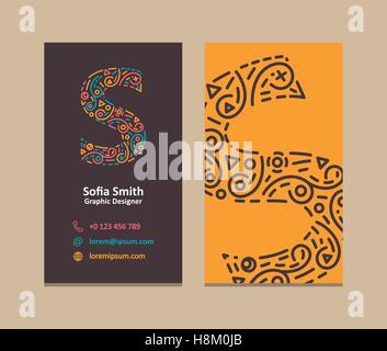 S Brief Logo Corporate Business Card. Vektor-Design. Stock Vektor