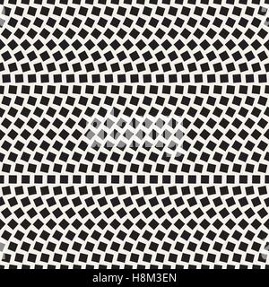 Vektor nahtlose schwarz-weiß Mosaik Quadrate Muster. Abstrakten geometrischen Hintergrunddesign Stock Vektor