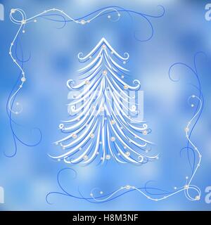 Weihnachtsbaum mit Perlen verziert Stock Vektor