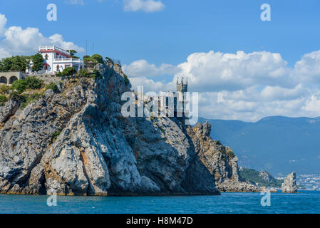 Das alte Schloss "Schwalbennest", Blick vom Meer Stockfoto