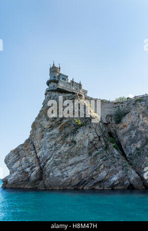 Das alte Schloss "Schwalbennest", Blick vom Meer Stockfoto