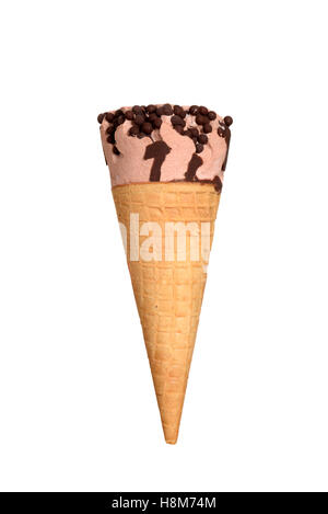 doppelte Schokoladeneis im Zuckerhut Stockfoto