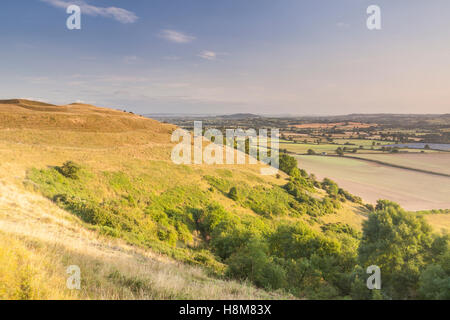 Der Blick über die Blackmore Vale von Hambledon Hill in Dorset. Stockfoto