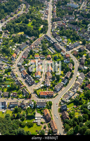 Luftbild, Siedlung, Siedlung zwischen den Straßen Katte Dahl und Oberhausen, Essen, Ruhrgebiet Stockfoto