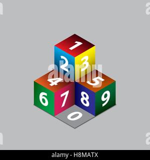 Abstrakte Infografiken mit 3d bunte Blöcke. Vektor-Illustration. Stock Vektor