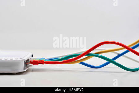 Ethernet-Kabel angeschlossen Stockfoto