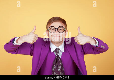 Nerd im Studio Stockfoto