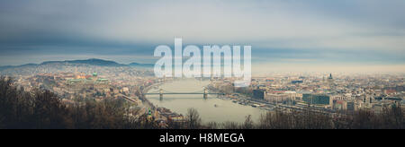 Budapest-Blick vom Hellert Hügel. Ungarn. Stockfoto