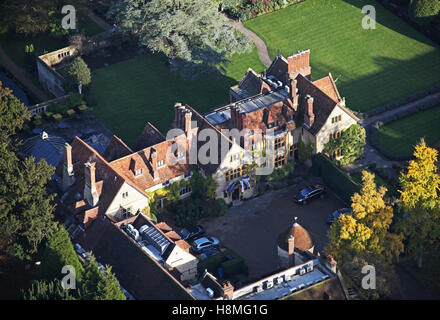 Luftaufnahme von The Belmond Le Manoir Aux Qaut'Saisons-Restaurant-Hotel in der Nähe von Oxford, UK Stockfoto