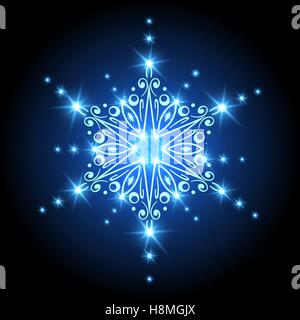 Weihnachten Schneeflocke Vektor Hintergrund. Grußkarte oder Einladung Dekoration. Vektor-illustration Stock Vektor