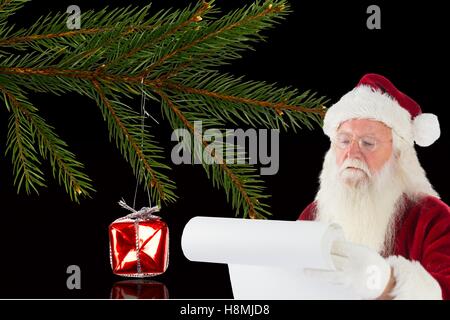 Santa Claus Vorbereitung Checkliste zur Weihnachtszeit Stockfoto