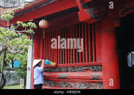 Im Volksmund genannt Van Mieu - Tempel des Konfuzius Tempel der Literatur in Hanoi. Stockfoto