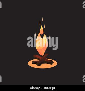 Vektor-Illustration von Feuer. Polygonale Stil ein Lagerfeuer Stock Vektor