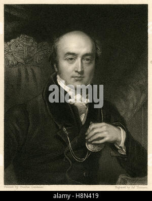 Antike 1831 Gravur, Sir Thomas Lawrence. Sir Thomas Lawrence PRA FRS (1769-1830) war ein führender englischer Porträtmaler und der vierte Präsident der Royal Academy. QUELLE: ORIGINAL GRAVUR. Stockfoto