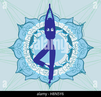 Frau in einem traditionellen Yoga-Pose-Vektor-illustration Stockfoto