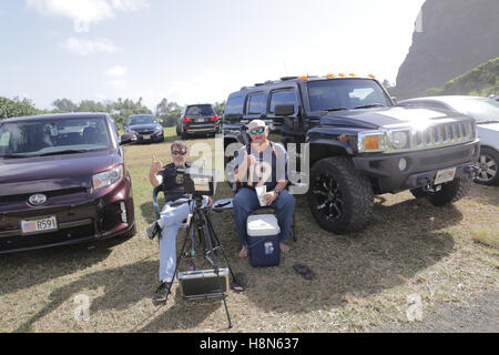 Drone Welten 2016.  Drohne Renneinsatz, 2016.  Statt auf Koaloa Ranch, O'hau Insel, Hawaii.  Im Bild: Zuschauer Stockfoto