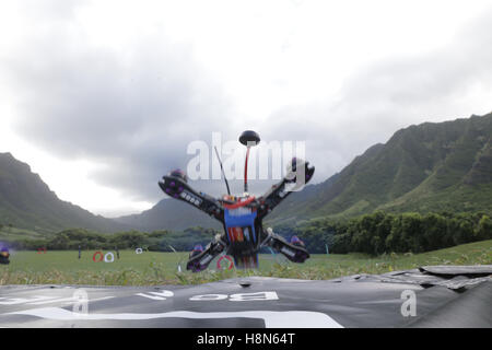 Drone Welten 2016.  Drohne Renneinsatz, 2016.  Statt auf Koaloa Ranch, O'hau Insel, Hawaii.  Im Bild: Aktion am start Stockfoto