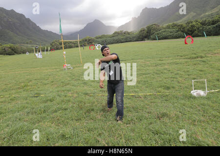 Drone Welten 2016.  Drohne Renneinsatz, 2016.  Statt auf Koaloa Ranch, O'hau Insel, Hawaii.  Im Bild: Shaun Taylor Stockfoto