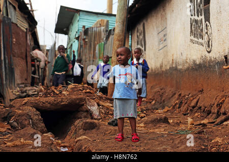 Das Leben in Kibera Slum, Nairobi, Kenia Stockfoto