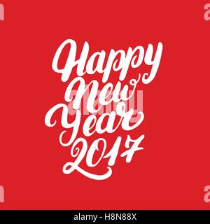 Glückliches neues Jahr 2017 hand geschriebenen Schriftzug. Stock Vektor