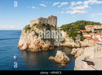 Schöne Sicht auf die Festung St. Lawrence, Dubrovnik, Kroatien. Stockfoto