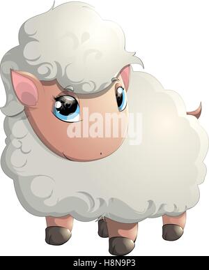 schöne fröhliche Schafe Stock Vektor