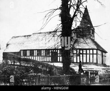 Großbritannien, England, Cheshire, Marton, St James & St. Pauls-Kirche im Schnee, historisches Bild ca. 1865 Stockfoto