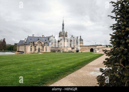 Das Château de Chantilly ist ein historisches Schloss befindet sich in der Stadt von Chantilly, Frankreich. Stockfoto