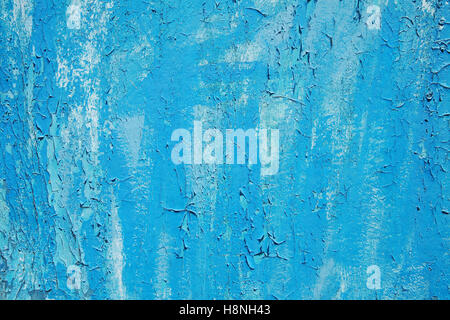 Aus Holz, lackiert in blauer Farbe, schäbigen Hintergrund Stockfoto