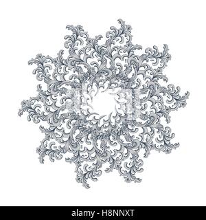 Symmetrische Kreismuster Mandala isoliert auf weißem Hintergrund EPS8 Stock Vektor