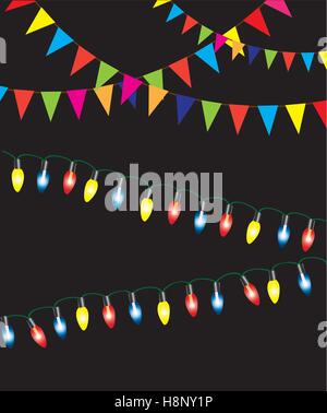 Vektor-Illustration von Weihnachten Lichter Urlaub Hintergrund Stock Vektor