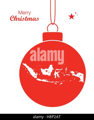 Frohe Weihnachten Abbildung Thema mit Karte von Indonesien Stock Vektor