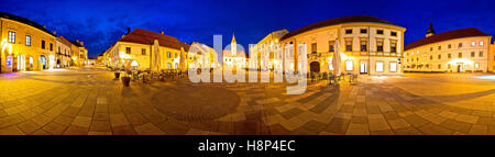 Stadt von Varazdin zentrale quadratische Panorama, barocke Stadt im Norden Kroatiens Stockfoto