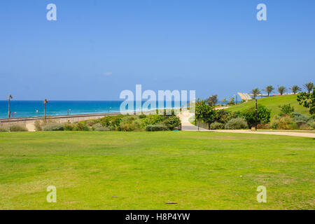 Hecht-Park und der Strandpromenade in Haifa, Israel Stockfoto