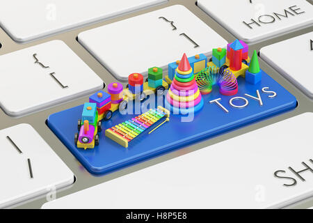 Spielzeug-Tastatur-Taste, 3D rendering Stockfoto