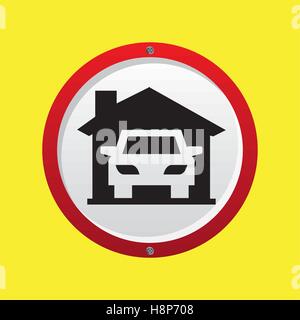 Versicherung Auto Startseitensymbol Vektor Illustration Eps 10 Stock Vektor