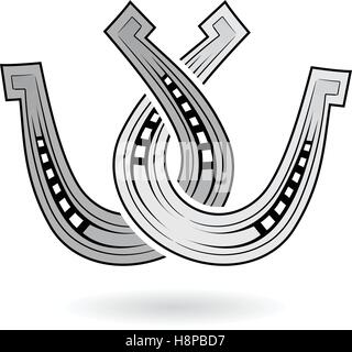Vector Illustration der Hufeisen isoliert auf weißem Hintergrund Stock Vektor