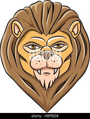 Vector Illustration of a Cartoon Lion Head isolated on a white background Stock Vektor
