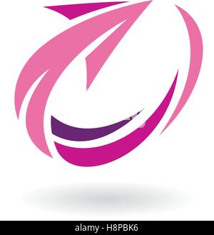 Vektor Illustration des abstrakten rotierenden Pfeil-Symbol isoliert auf weißem Hintergrund Stock Vektor